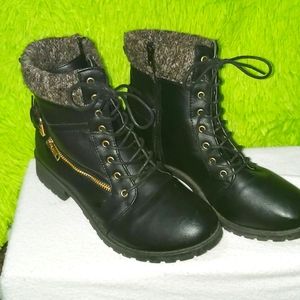 Black Combat Style Boots